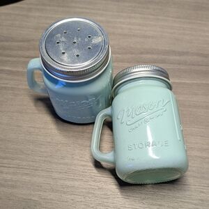 Mason Mint Green Storage Jars with Silver Lids